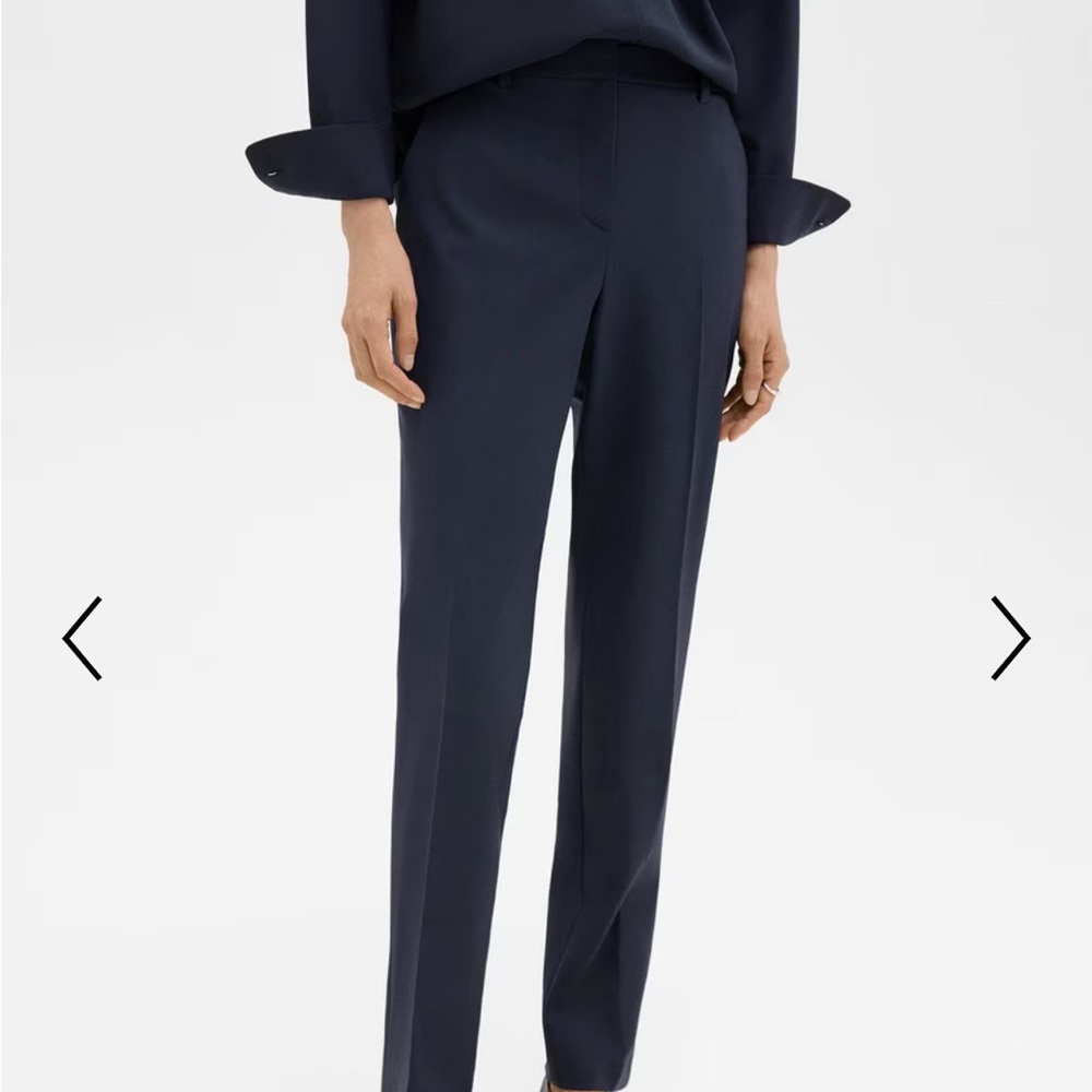 Theory Navy Straight-Leg Trousers